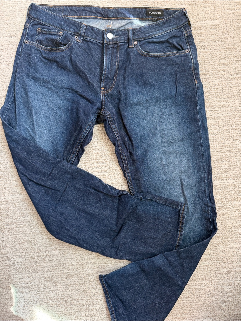 Bonobos Men's Dark Blue Straight Jeans - Picture 3 of 3